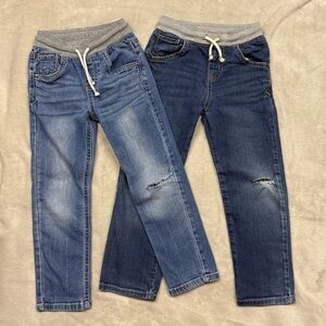 Cat & Jack Kids Distressed Blue Jeans BUNDLE with Gray Waistband size 5T